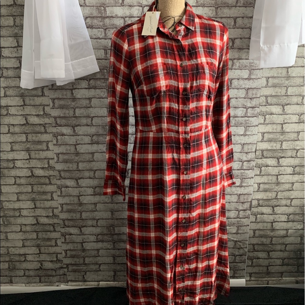 Universal Thread NEW plaid button down dress